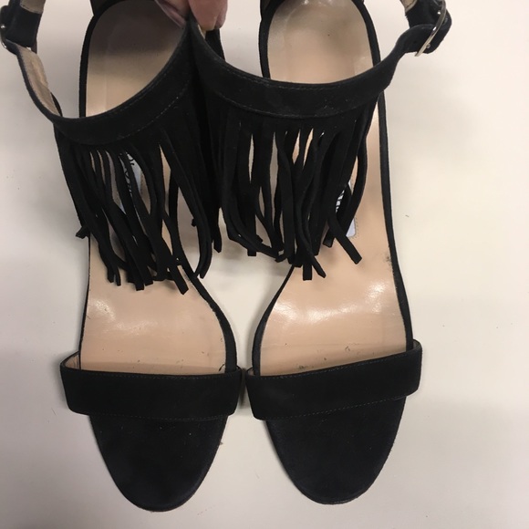 manolo black suede fringe chaos sandal - Picture 3 of 7